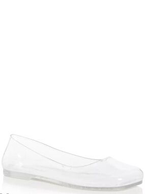 Jeffery Campbell So Clear Ballet Flats/CLEAR Size 10 square Toe